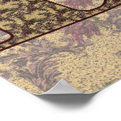 Monogram Initiaal D Elegante Vintage Bloemen Poster (Hoek)