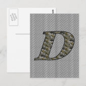 Monogram Initiaal D Hortensia Bloemen Briefkaart (Voorkant / Achterkant)