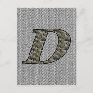 Monogram Initiaal D Hortensia Bloemen Briefkaart