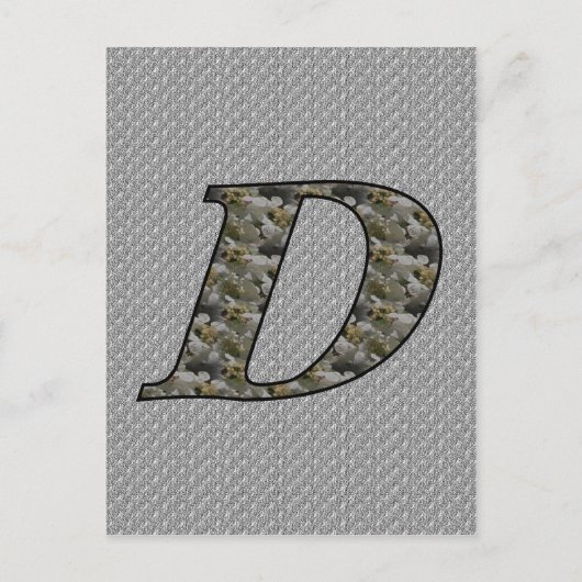 Monogram Initiaal D Hortensia Bloemen Briefkaart (Voorkant)
