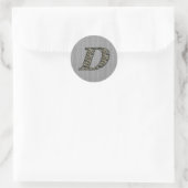 Monogram Initiaal D Hortensia Bloemen Ronde Sticker (Tas)