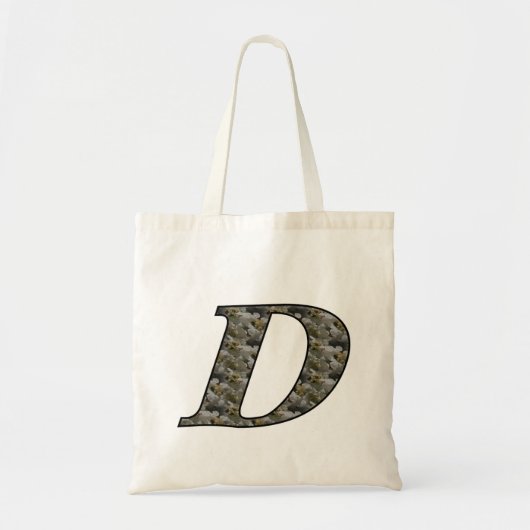 Monogram Initiaal D Hortensia Bloemen Tote Bag (Voorkant)