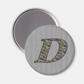 Monogram Initiaal D Hydrangea Floral Magnet (Voorkant / Achterkant)