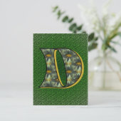 Monogram Initiaal D Madeliefjes Bloem Kunst Briefkaart (Staand voorkant)