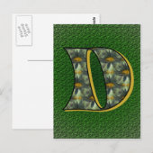 Monogram Initiaal D Madeliefjes Bloem Kunst Briefkaart (Voorkant / Achterkant)