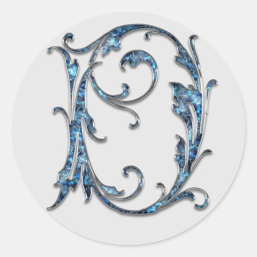 monogram initiaal D stickers (Voorkant)