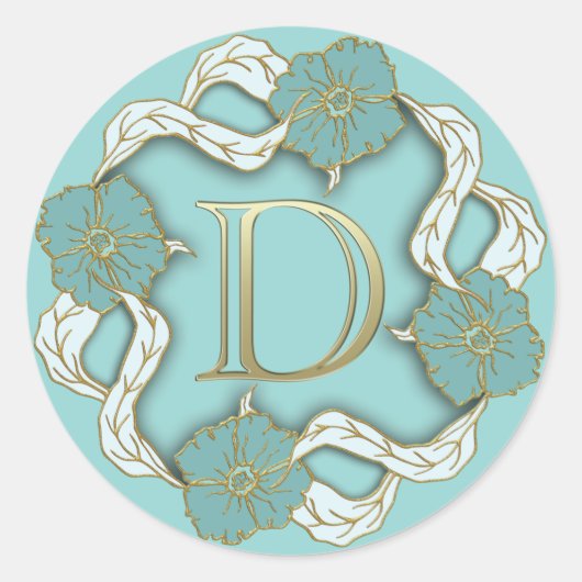 monogram initiaal D stickers (Voorkant)