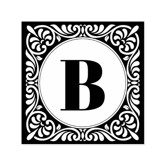 Monogram Initiaal decoratief Zelfinktende Stempel (Design)