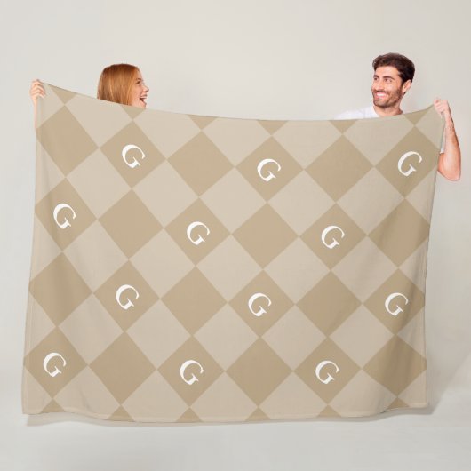 Monogram Initiaal Diamond - Luxe look Deken (In situ)