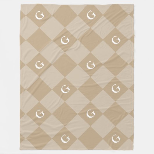 Monogram Initiaal Diamond - Luxe look Deken (Voorkant)