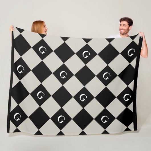 Monogram Initiaal Diamond - Luxe look Deken (In situ)