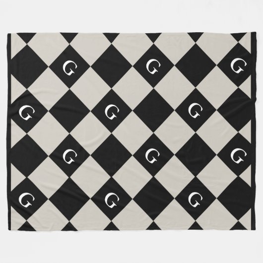 Monogram Initiaal Diamond - Luxe look Deken (Voorkant (Horizontaal))