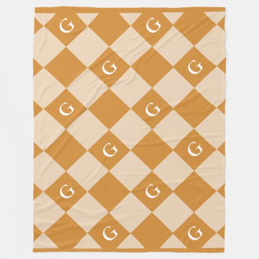 Monogram Initiaal Diamond - Luxe look Deken (Voorkant)