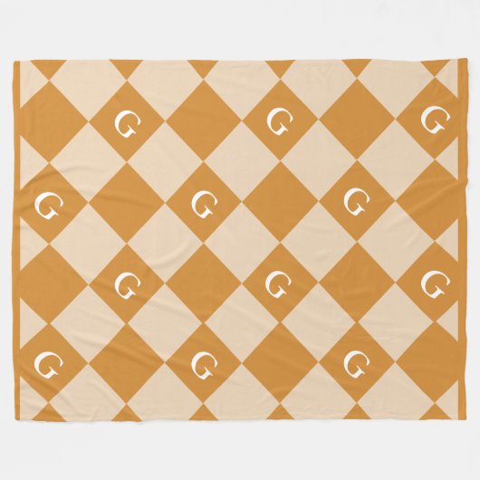 Monogram Initiaal Diamond - Luxe look Deken (Voorkant (Horizontaal))