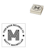 Monogram initiaal dit boek is eigendom van bibliot rubberstempel (Gestempeld)
