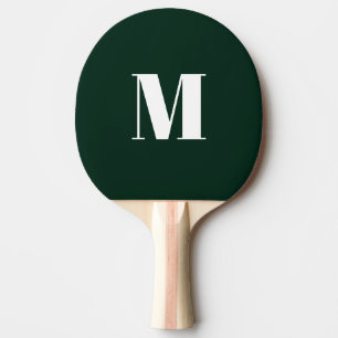 Monogram initiaal donkergroen wit aanpassen tafeltennisbatje