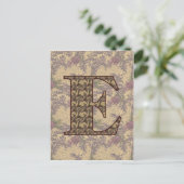 Monogram Initiaal E Elegante Vintage Bloem Briefkaart (Staand voorkant)