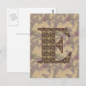 Monogram Initiaal E Elegante Vintage Bloem Briefkaart (Voorkant / Achterkant)