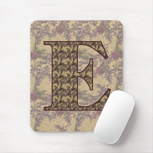 Monogram Initiaal E Elegante Vintage Bloem Muismat (Met muis)