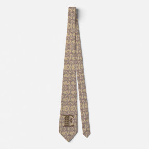 Monogram Initiaal E Elegante Vintage Bloem Stropdas