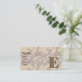 Monogram Initiaal E Elegante Vintage Bloem Visitekaartje (Staand voorkant)