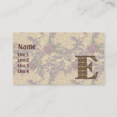 Monogram Initiaal E Elegante Vintage Bloem Visitekaartje (Voorkant)