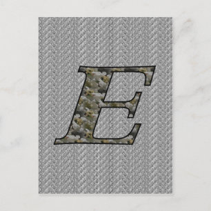 Monogram Initiaal E Hortensia Bloemen Briefkaart