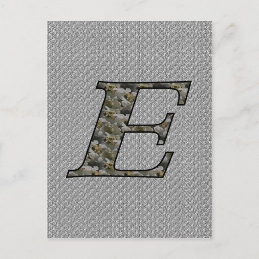 Monogram Initiaal E Hortensia Bloemen Briefkaart (Voorkant)