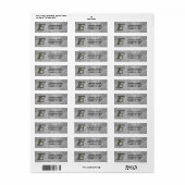 Monogram Initiaal E Hortensia Retouradres Etiket (Full Sheet)