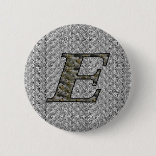 Monogram Initiaal E Hydrangea Floral Button