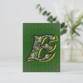 Monogram Initiaal E Madeliefje Bloem Kunst Briefkaart (Staand voorkant)