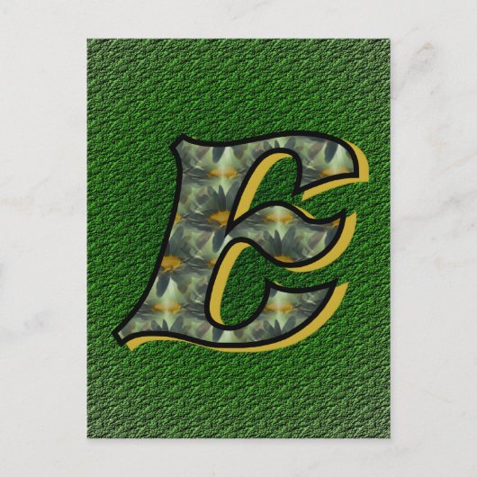 Monogram Initiaal E Madeliefje Bloem Kunst Briefkaart (Voorkant)