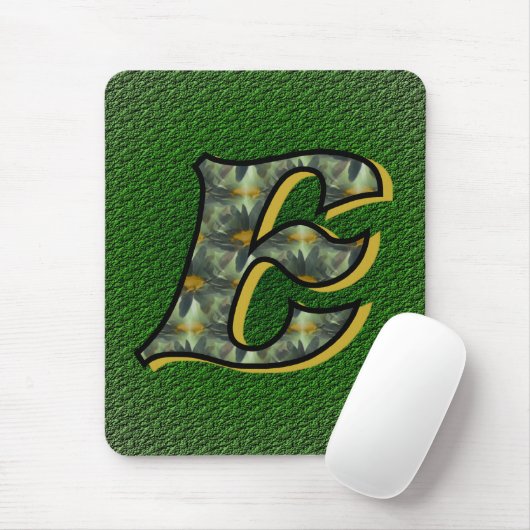Monogram Initiaal E Madeliefjes Bloem Kunst Muismat (Met muis)
