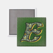 Monogram Initiaal E Madeliefjes Bloemstuk Magneet (Voorkant / Achterkant)