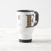 Monogram Initiaal E Vintage Bloemstuk Persoonlijk Reisbeker (Voorkant rechts)