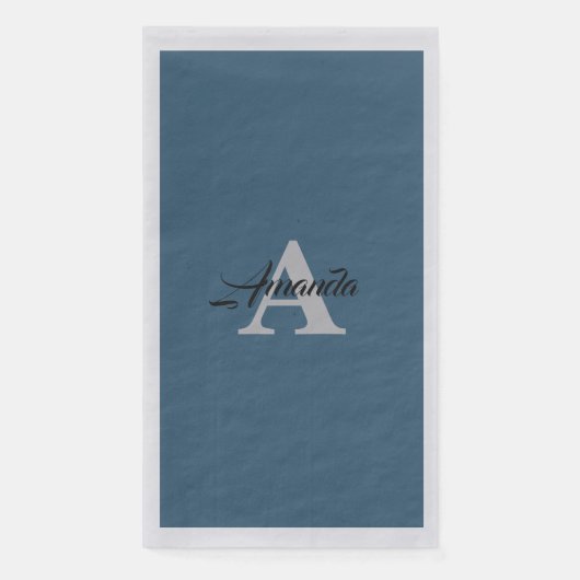 Monogram Initiaal Eenvoudig Aangepast Stof Blauw Z Servet (Voorkant)