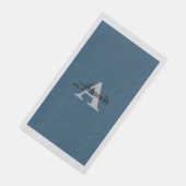 Monogram Initiaal Eenvoudig Aangepast Stof Blauw Z Servet (Hoek)