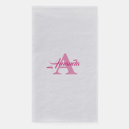 Monogram Initiaal Eenvoudig Aangepaste Naam Roze Z Servet (Voorkant)