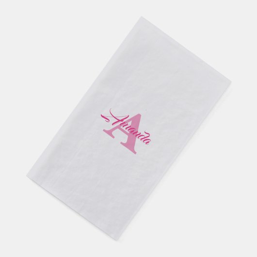 Monogram Initiaal Eenvoudig Aangepaste Naam Roze Z Servet (Hoek)