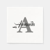 Monogram Initiaal Eenvoudig elegant, aangepaste na Servet (Voorkant)