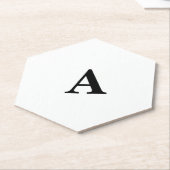 Monogram Initiaal Eenvoudig Elegant Aangepaste Naa Kartonnen Onderzetters (Schuin)