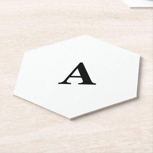 Monogram Initiaal Eenvoudig Elegant Aangepaste Naa Kartonnen Onderzetters (Schuin)
