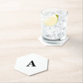 Monogram Initiaal Eenvoudig Elegant Aangepaste Naa Kartonnen Onderzetters (Insitu)