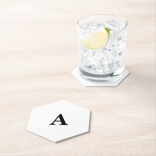 Monogram Initiaal Eenvoudig Elegant Aangepaste Naa Kartonnen Onderzetters (Insitu)