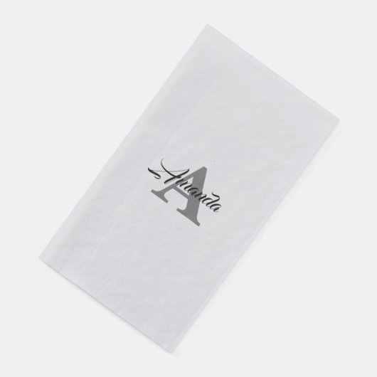 Monogram Initiaal Eenvoudig Elegant Aangepaste Naa Servet (Hoek)