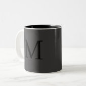 Monogram Initiaal Eenvoudig Minimalistisch Modern Tweekleurige Koffiemok (Voorkant links)