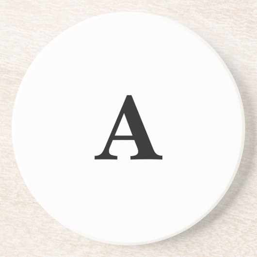 Monogram Initiaal Eenvoudige Elegant aangepaste na Zandsteen Onderzetter (Voorkant)