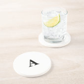 Monogram Initiaal Eenvoudige Elegant aangepaste na Zandsteen Onderzetter (Zijkant)