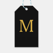 Monogram Initiaal Eigen naam Gold Black Elegant Cadeaulabel (Voorkant)