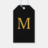 Monogram Initiaal Eigen naam Gold Black Elegant Cadeaulabel (Achterkant)